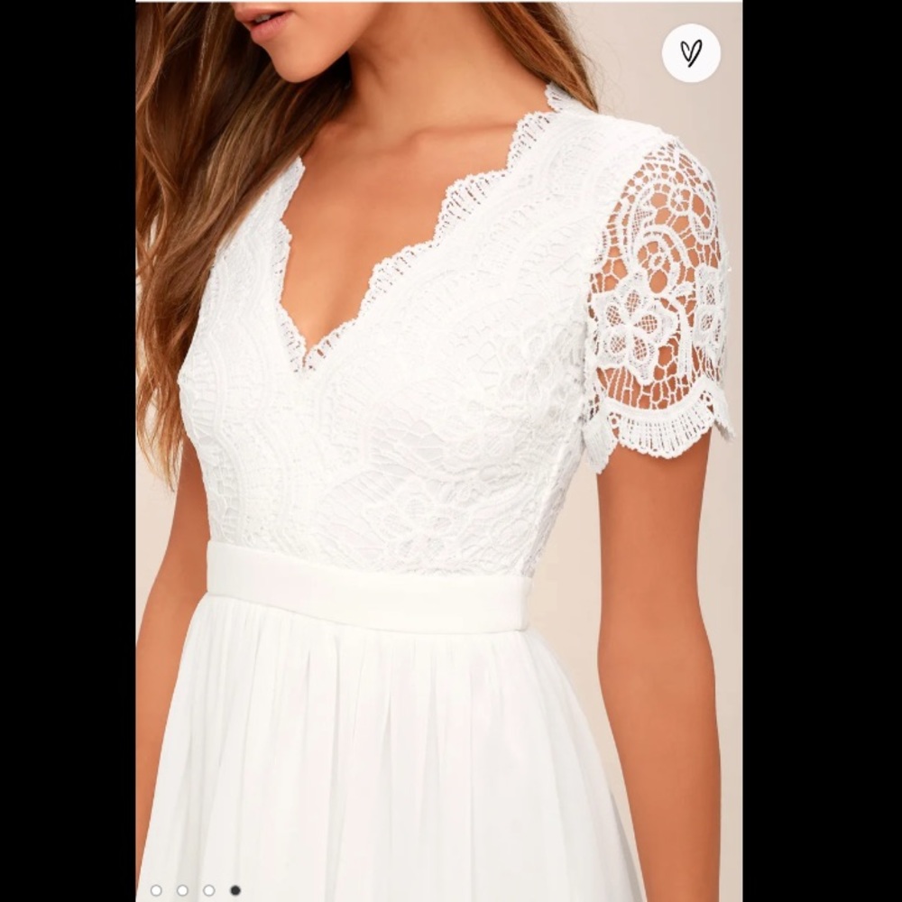 Lulu’s Angel in Disguise White Lace Skater Dress